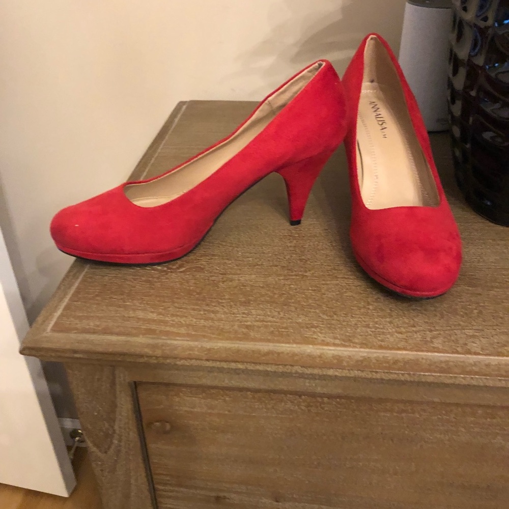 Red Suede Pumps